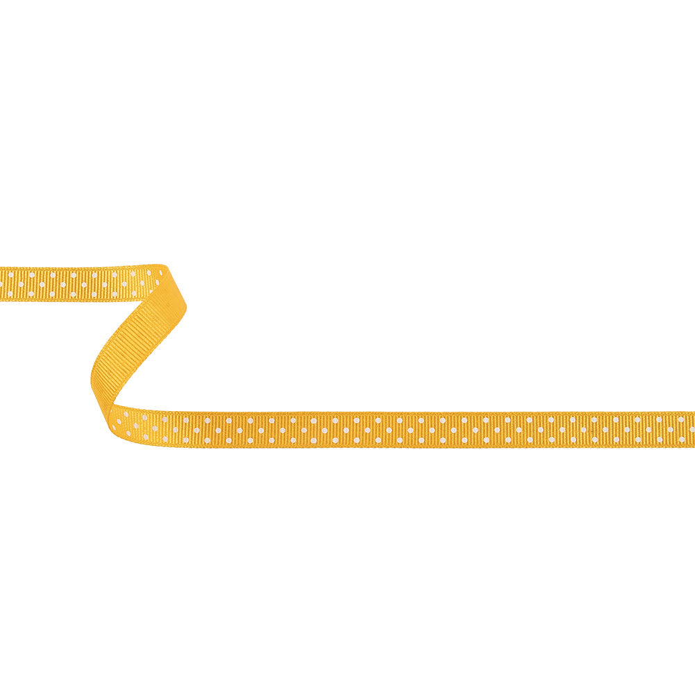 Freesia and White Polka Dots Grosgrain Ribbon - 0.375"