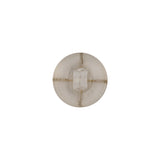 Frosted White and Gold Textured Shank Back Button - 20L/12.5mm