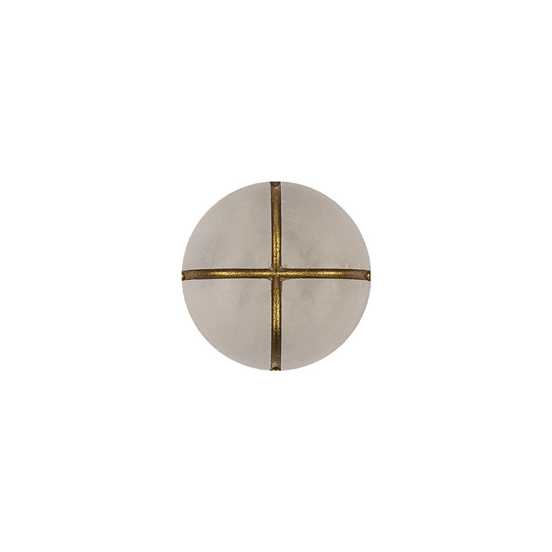 Frosted White and Gold Textured Shank Back Button - 20L/12.5mm