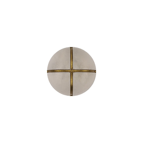 Frosted White and Gold Textured Shank Back Button - 20L/12.5mm