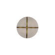 Frosted White and Gold Textured Shank Back Button - 24L/15mm