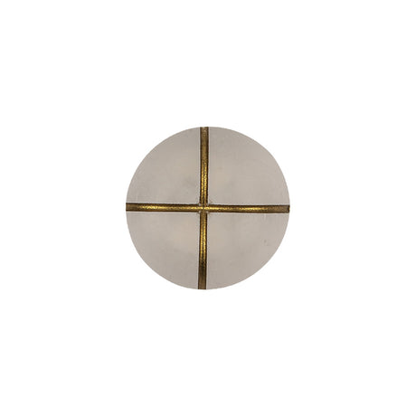 Frosted White and Gold Textured Shank Back Button - 24L/15mm