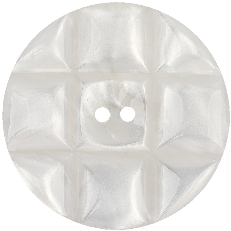 Blanc de Blanc Quilted Iridescent 2-Hole Button - 70L/44.5mm