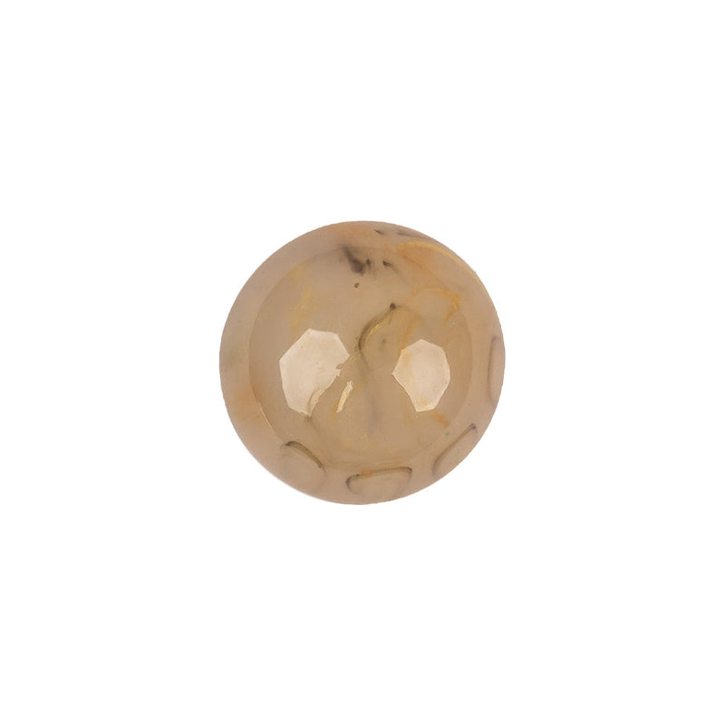 Dune Quartz Abstract Swirl Glass and Metal Shank Back Button - 24L/15mm