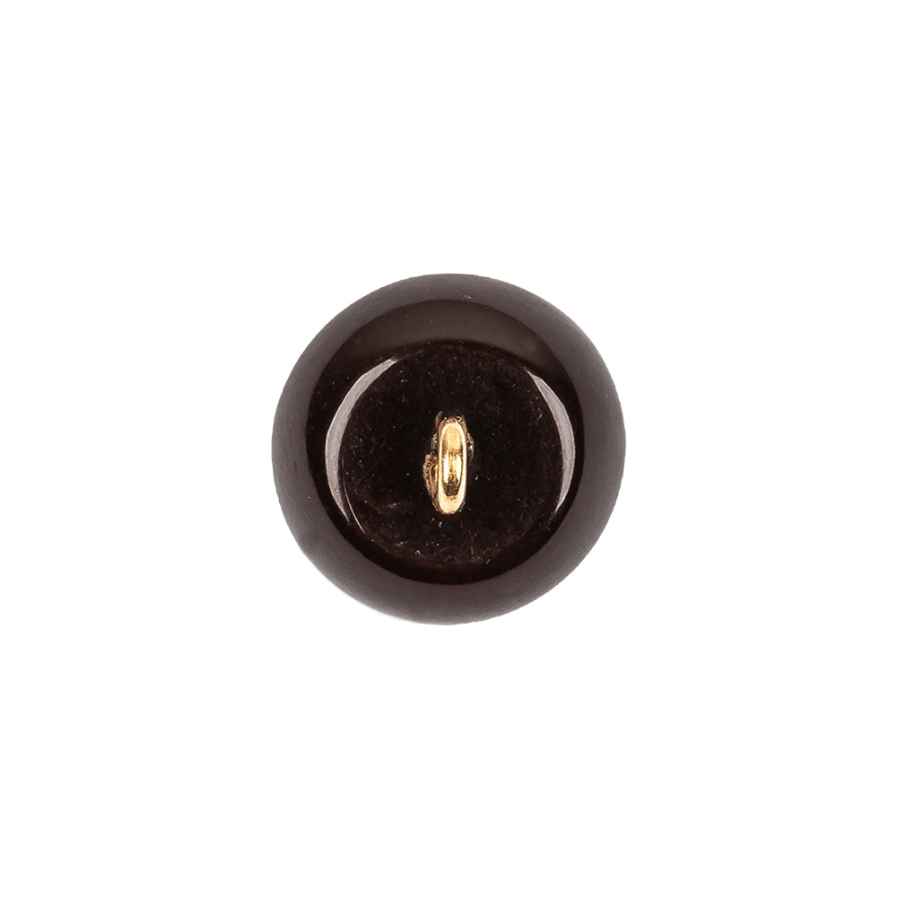 Brown Abstract Swirl Glass and Metal Shank Back Button - 24L/15mm