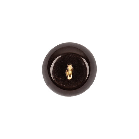 Brown Abstract Swirl Glass and Metal Shank Back Button - 24L/15mm