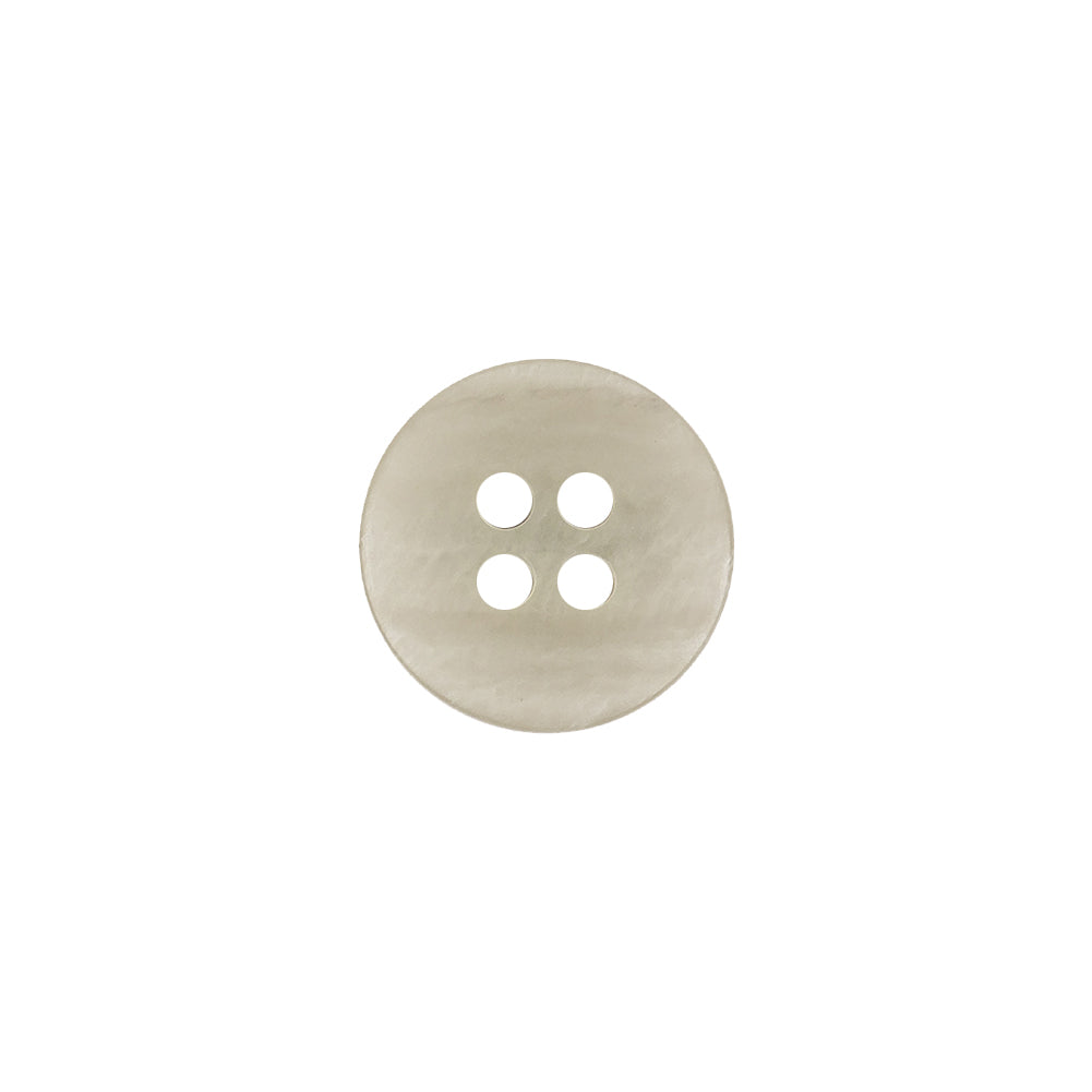Italian Light Gray and White Striated 4-Hole Plastic Button - 20L/12.5mm
