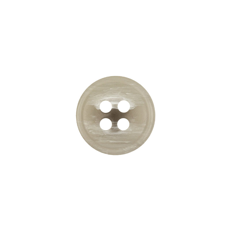 Italian Light Gray and White Striated 4-Hole Plastic Button - 20L/12.5mm