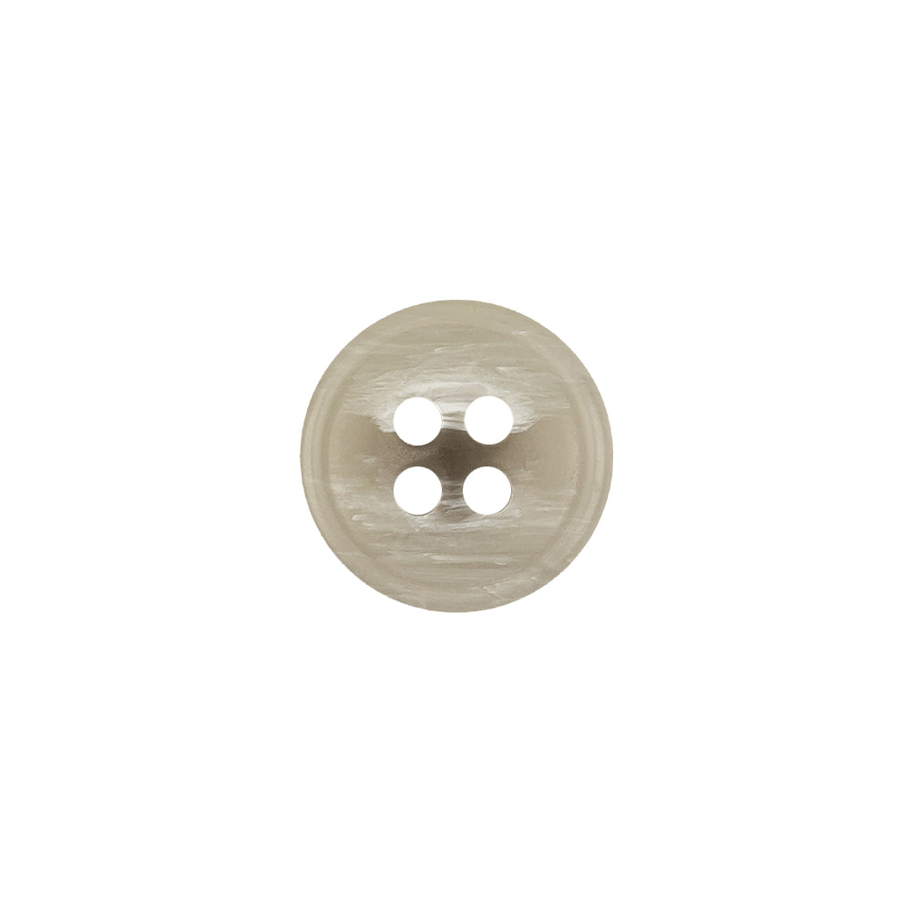 Italian Light Gray and White Striated 4-Hole Plastic Button - 20L/12.5mm