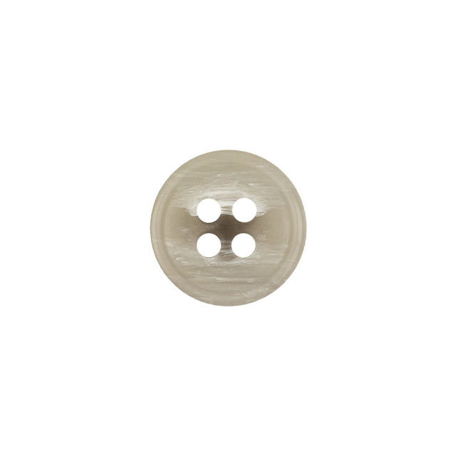 Italian Light Gray and White Striated 4-Hole Plastic Button - 20L/12.5mm