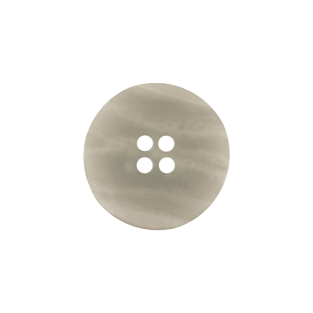 Italian Light Gray and White Striated 4-Hole Plastic Button - 32L/20mm
