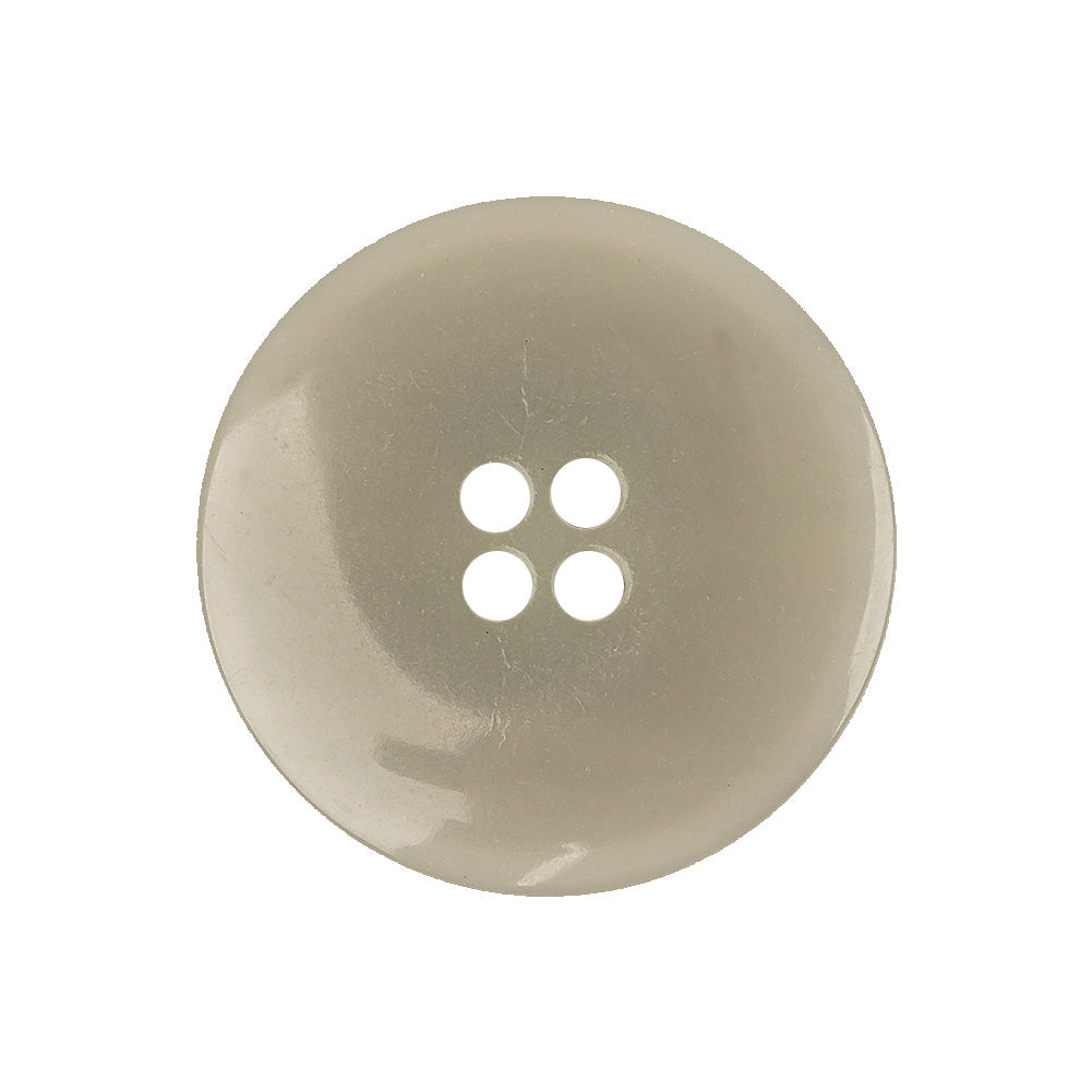 Italian Light Gray and White Striated 4-Hole Plastic Button - 40L/25.5mm