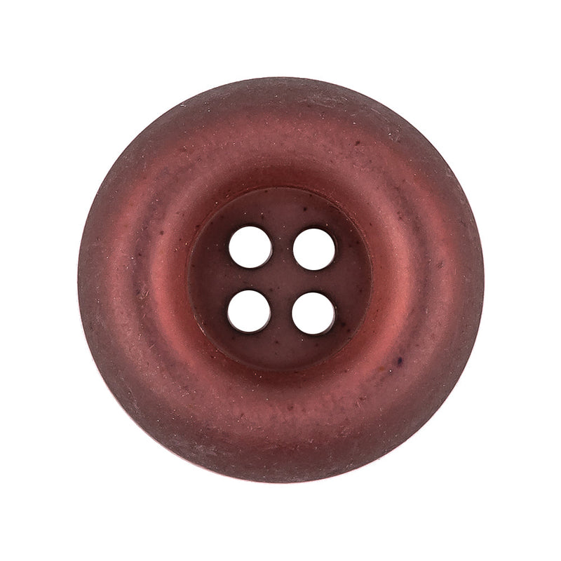 Ruby Red Frosted Deepwell 4-Hole Plastic Button - 34L/21.5mm