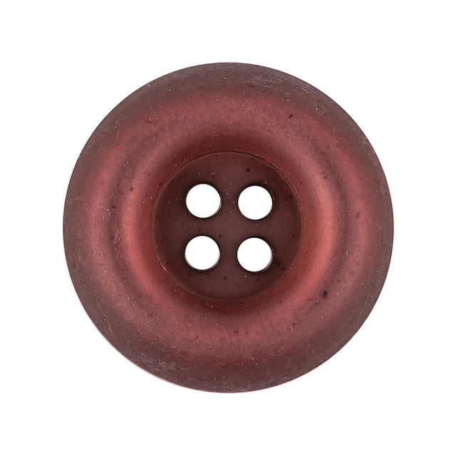 Ruby Red Frosted Deepwell 4-Hole Plastic Button - 34L/21.5mm