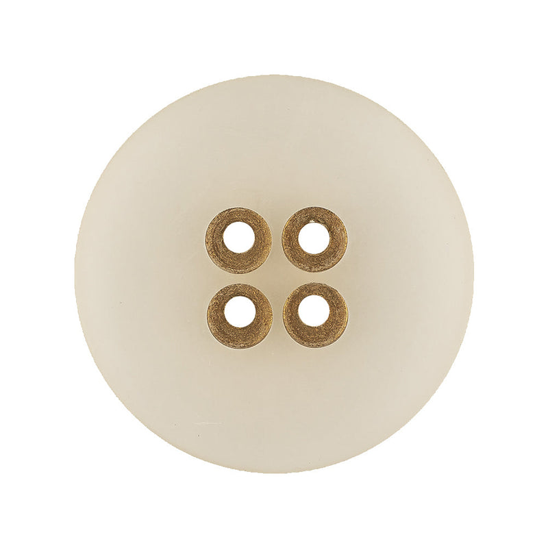 Frosted Matte and Antique Gold Edged 4-Hole Glass-like Button - 44L/28mm