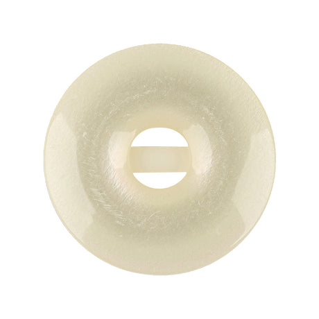 Italian Ivory and Antique White Abstract Iridescent Rolled Rim Sew-On Button - 44L/28mm