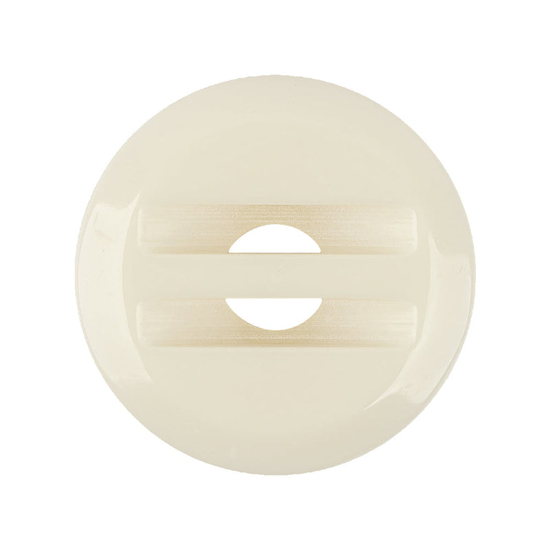 Italian Ivory and Antique White Abstract Iridescent Rolled Rim Sew-On Button - 44L/28mm