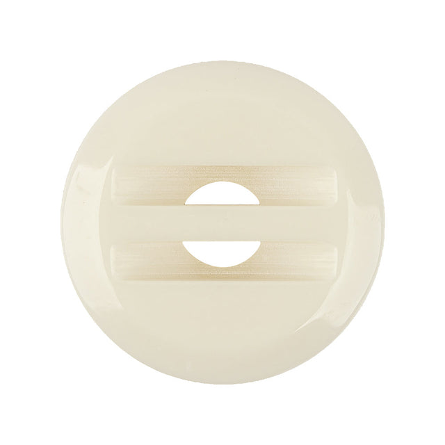 Italian Ivory and Antique White Abstract Iridescent Rolled Rim Sew-On Button - 44L/28mm