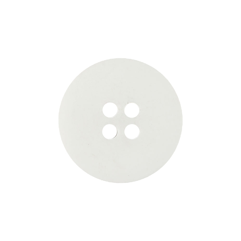 Matte White Shallow Plate 4-Hole Plastic Button - 33L/21mm