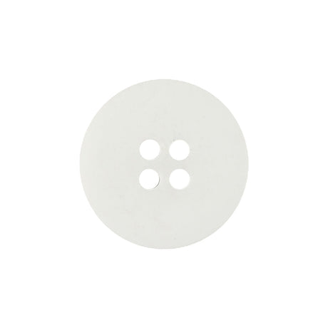 Matte White Shallow Plate 4-Hole Plastic Button - 33L/21mm