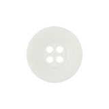 Matte White Shallow Plate 4-Hole Plastic Button - 33L/21mm