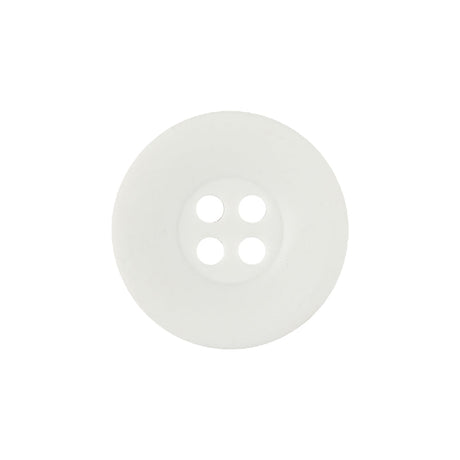 Matte White Shallow Plate 4-Hole Plastic Button - 33L/21mm