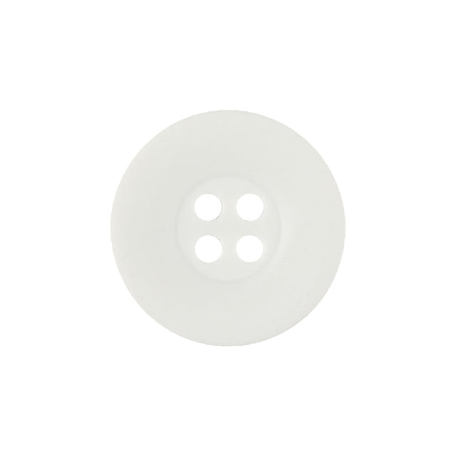 Matte White Shallow Plate 4-Hole Plastic Button - 33L/21mm