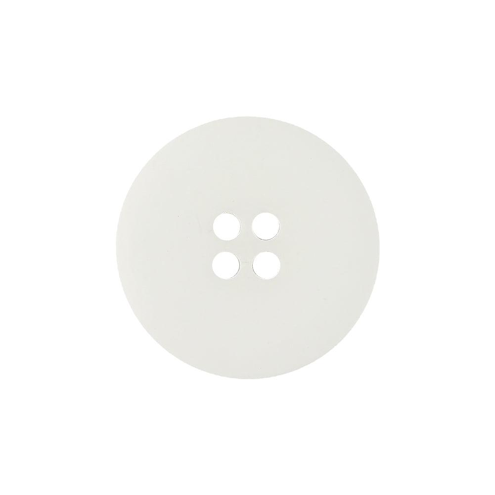 Matte White Shallow Plate 4-Hole Plastic Button - 36L/23mm