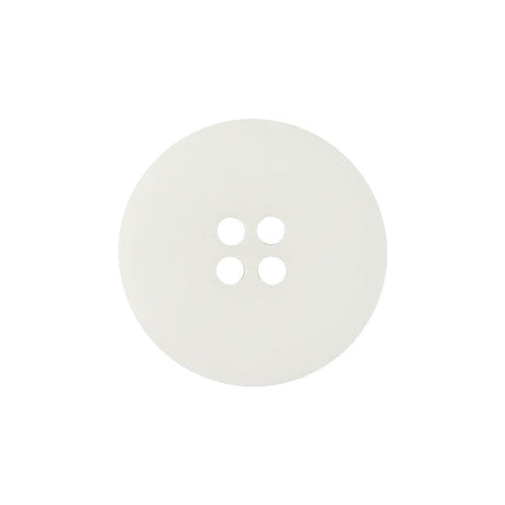 Matte White Shallow Plate 4-Hole Plastic Button - 36L/23mm