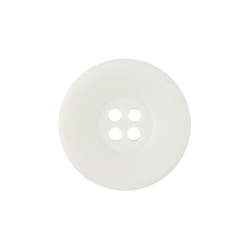 Matte White Shallow Plate 4-Hole Plastic Button - 36L/23mm