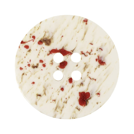 Melted Butter Shiny Tire Rimmed 4-Hole Plastic Button - 50L/32mm