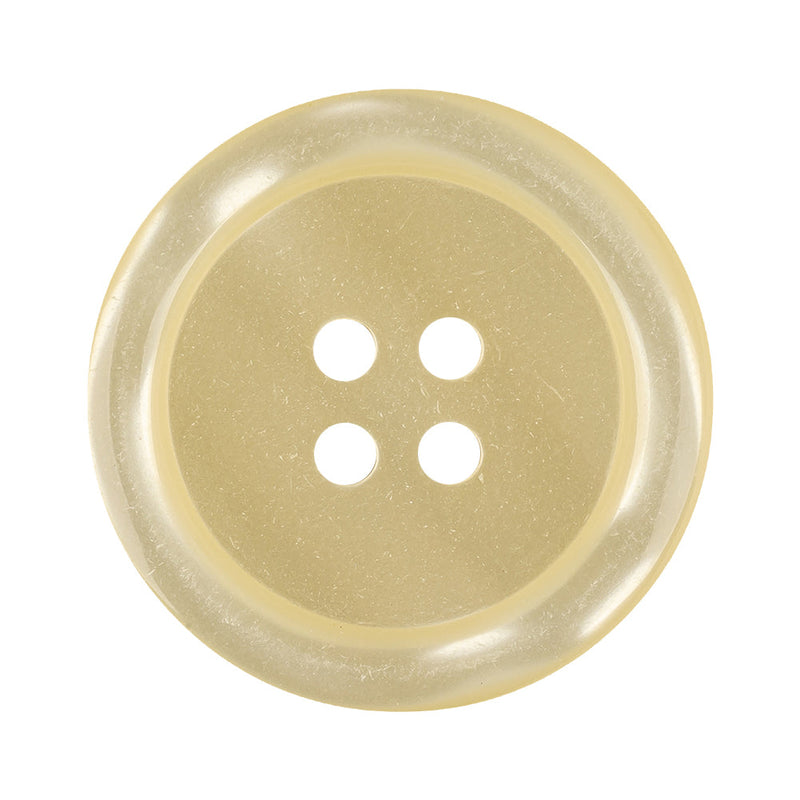 Melted Butter Shiny Tire Rimmed 4-Hole Plastic Button - 50L/32mm