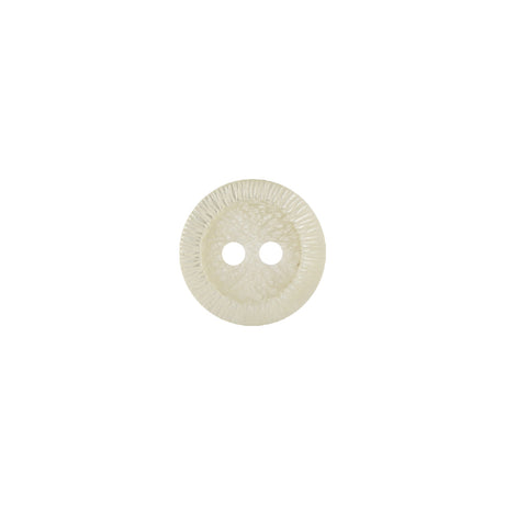 Italian Antique White Iridescent Radiating Rim 2-Hole Plastic Button - 18L/11.5mm