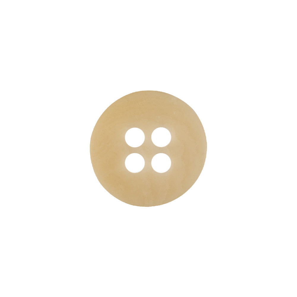 Italian Natural Smooth Top 4-Hole Button - 24L/15mm
