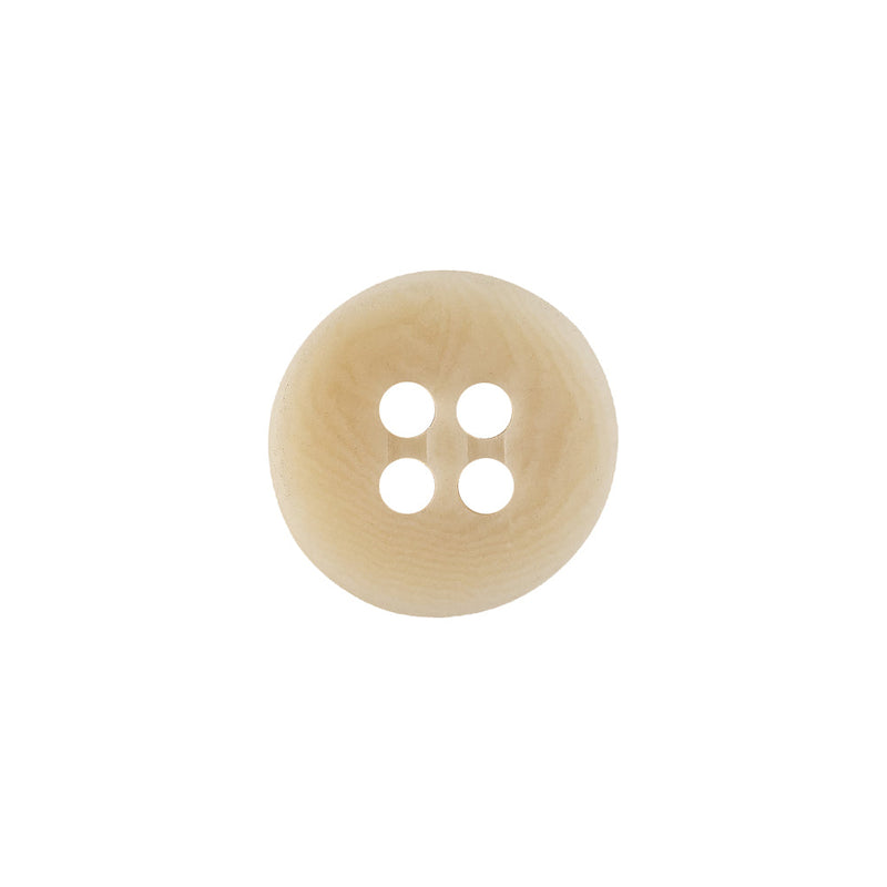 Italian Natural Smooth Top 4-Hole Button - 24L/15mm