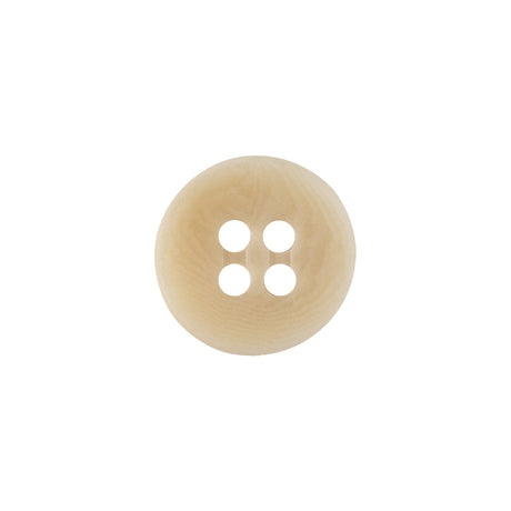 Italian Natural Smooth Top 4-Hole Button - 24L/15mm
