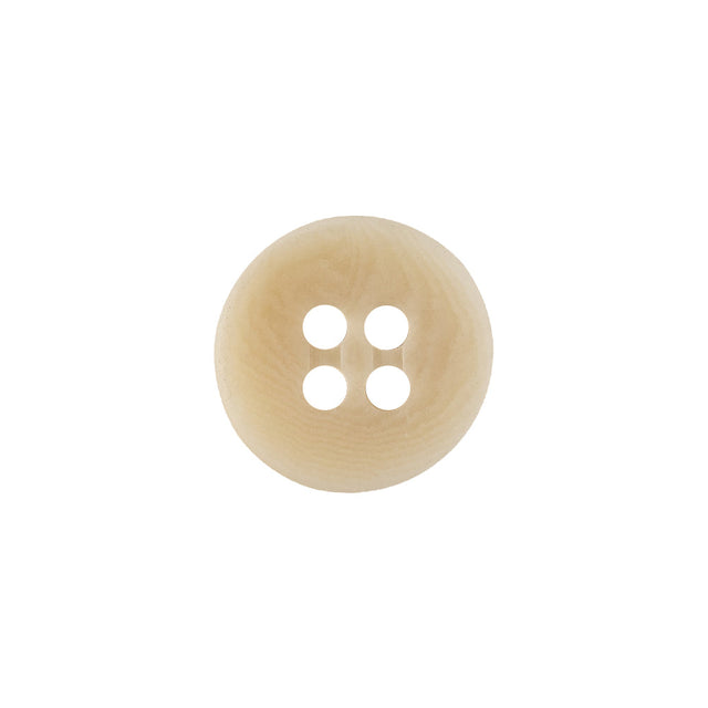 Italian Natural Smooth Top 4-Hole Button - 24L/15mm