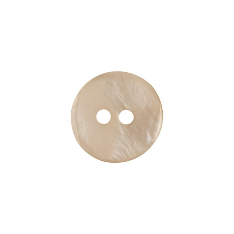 Light Hearted Beige Smooth Top 2-Hole Plastic Button - 24L/15mm