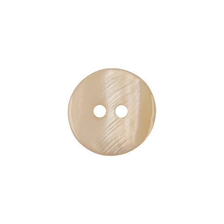 Light Hearted Beige Smooth Top 2-Hole Plastic Button - 24L/15mm