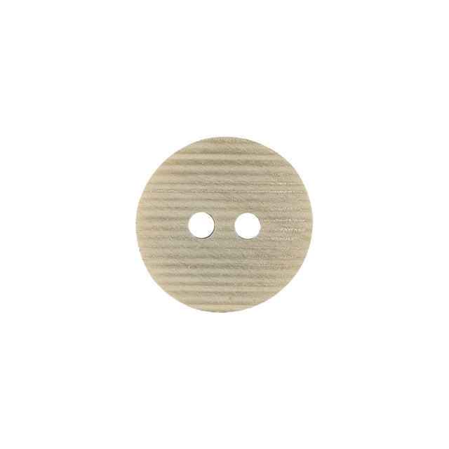 Almond Milk, Shitake and Golden Fleece Textured Stripes 2-Hole Plastic Button - 24L/15mm