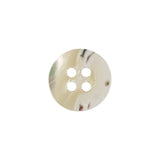 Light Beige Iridescent Narrow Rimmed 4-Hole Plastic Button - 24L/15mm