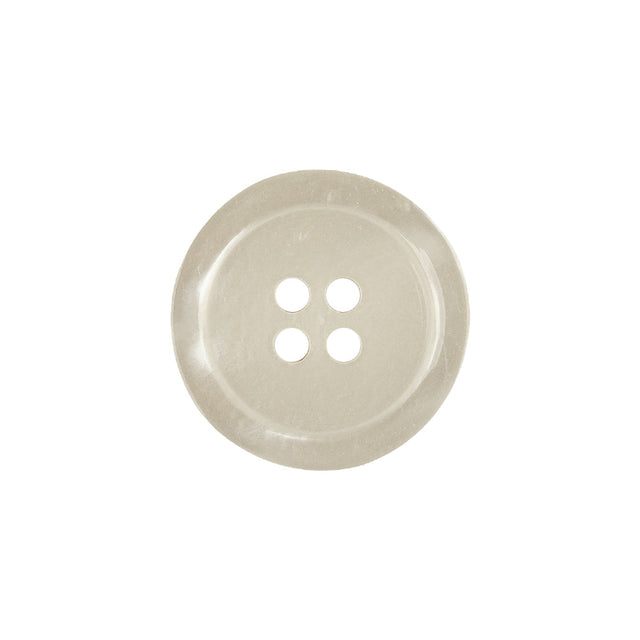 Shiny Bone White Shallow Plate 4-Hole Plastic Button - 32L/20mm