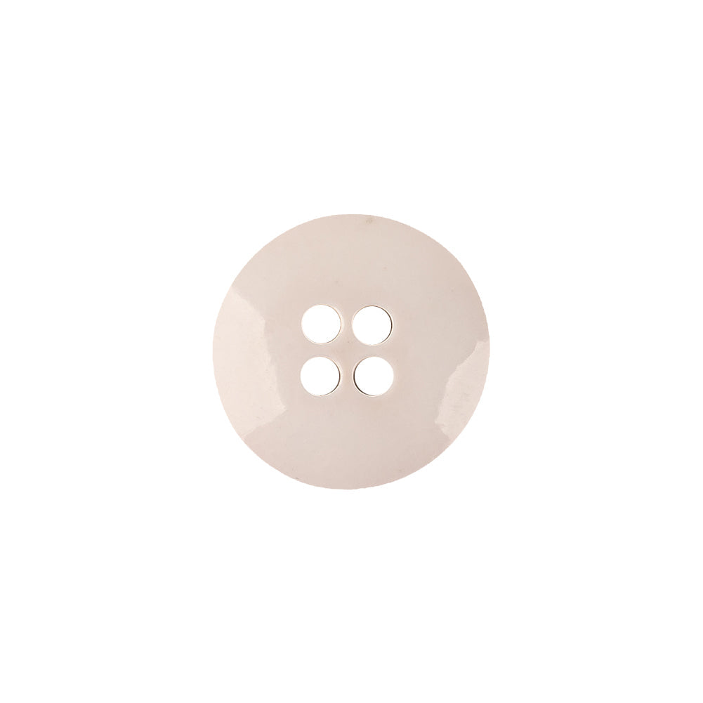 Italian Semi-Shiny Bone 4-Hole Plastic Button - 24L/15mm