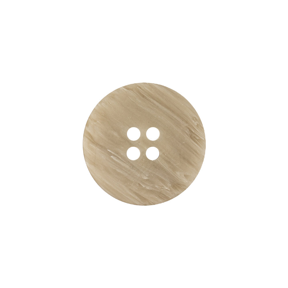 Pistachio Shell and Light Gray Striated Narrow Rim 4-Hole Button - 28L/18mm