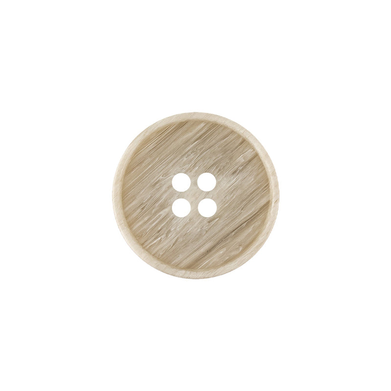 Pistachio Shell and Light Gray Striated Narrow Rim 4-Hole Button - 28L/18mm