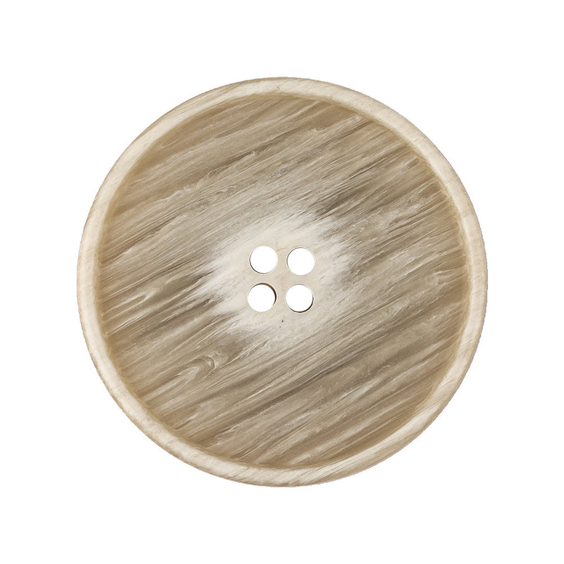 Pistachio Shell and Light Gray Striated Narrow Rim 4-Hole Button - 44L/28mm