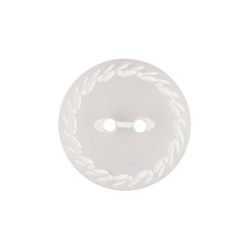 Translucent Frosted Glass-like Button with Star White Etched Rim - 36L/23mm