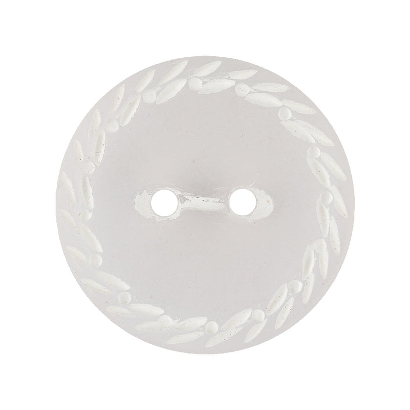 Translucent Frosted Glass-like Button with Star White Etched Rim - 44L/28mm