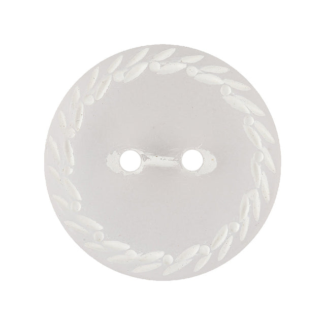 Translucent Frosted Glass-like Button with Star White Etched Rim - 44L/28mm