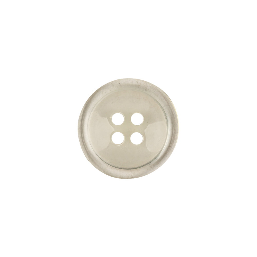 Italian Slightly Tinted Transparent 4-Hole Plastic Button - 24L/15mm